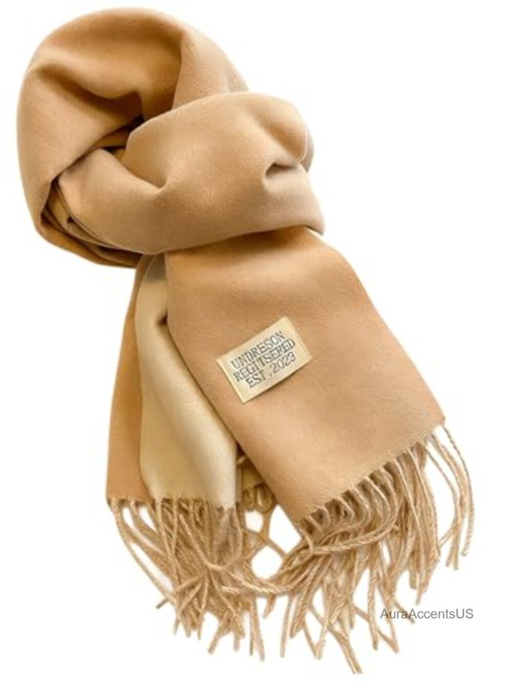 Reversible Two-Tone Shawl Wrap Scarf Polyester Cashmere-Like Soft